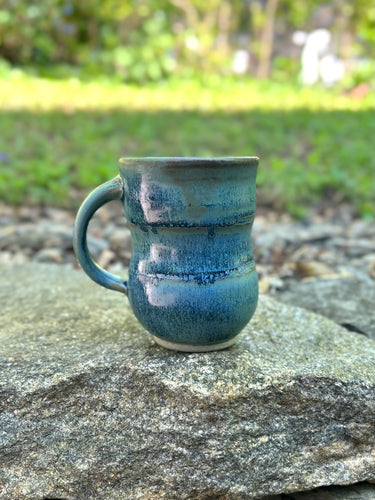 Blue Belted Mug with Foot