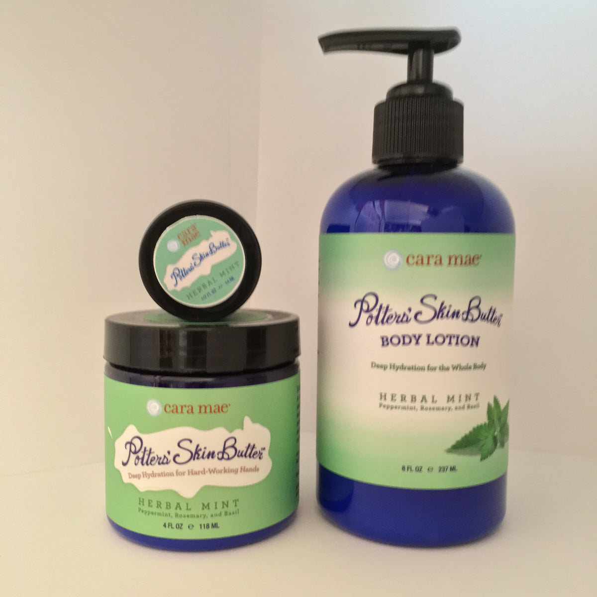Herbal Mint Essential Gift Set Potters' Skin Butter Cara Mae Skin Care